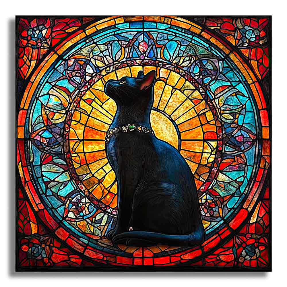 Stained Glass Feline - Jigsaw Puzzle