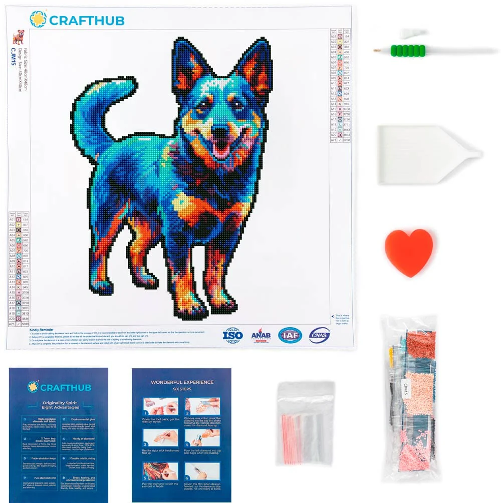 Blue Heeler Dog - Diamond Painting Kit