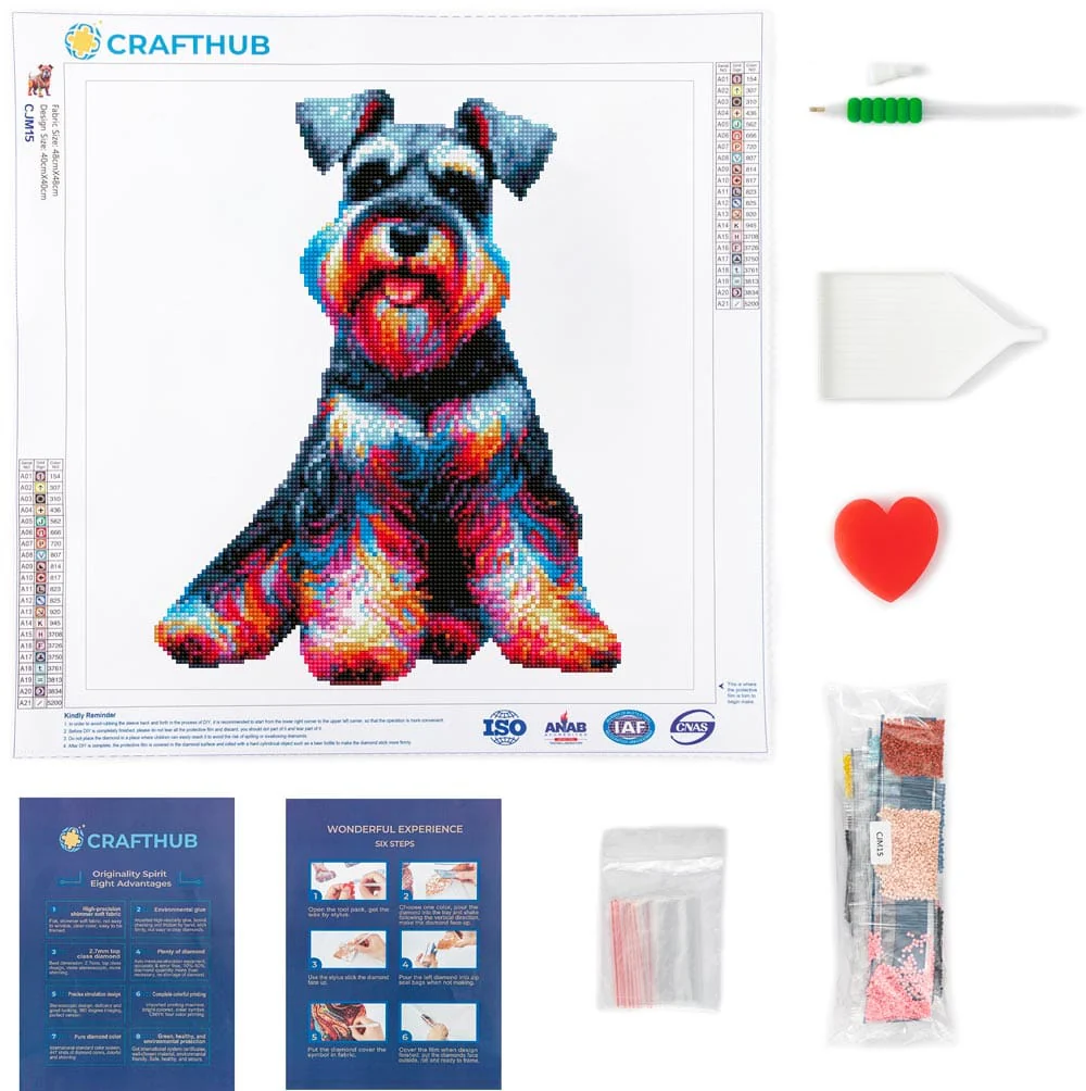 Miniature Schnauzer Dog - Diamond Painting Kit