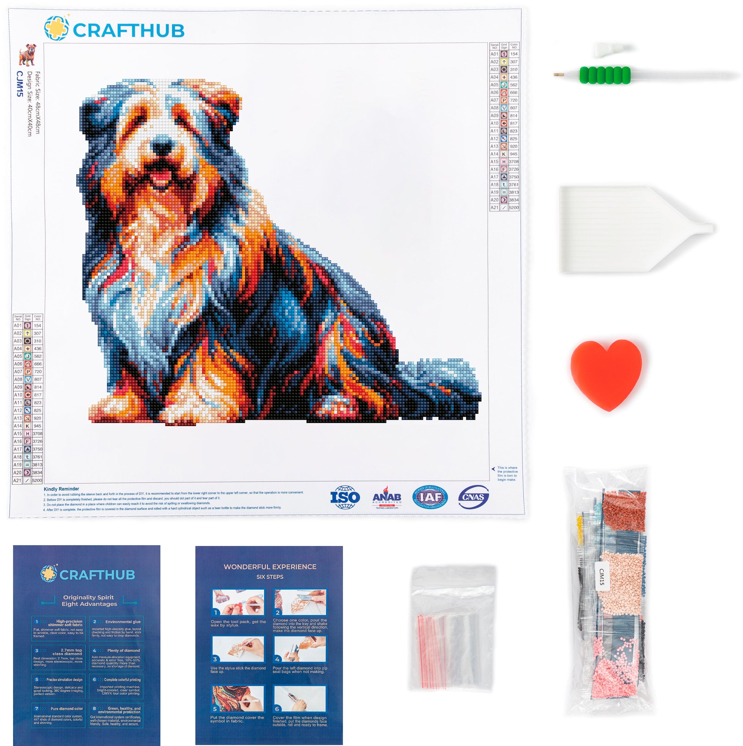 Bearded Collie Dog - Diamond Painting Kit