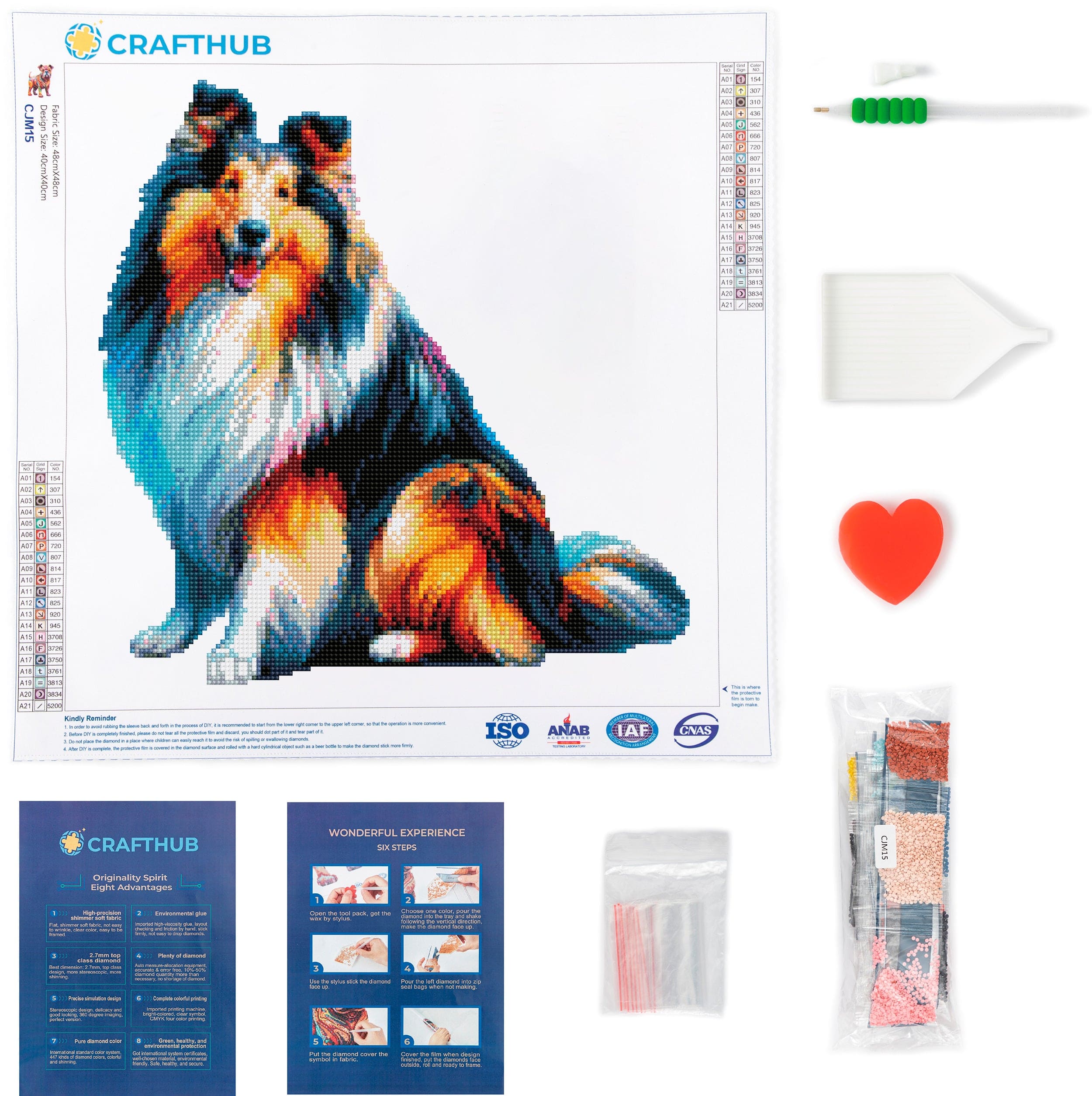 Collie / Rough Collie Dog - Diamond Painting Kit