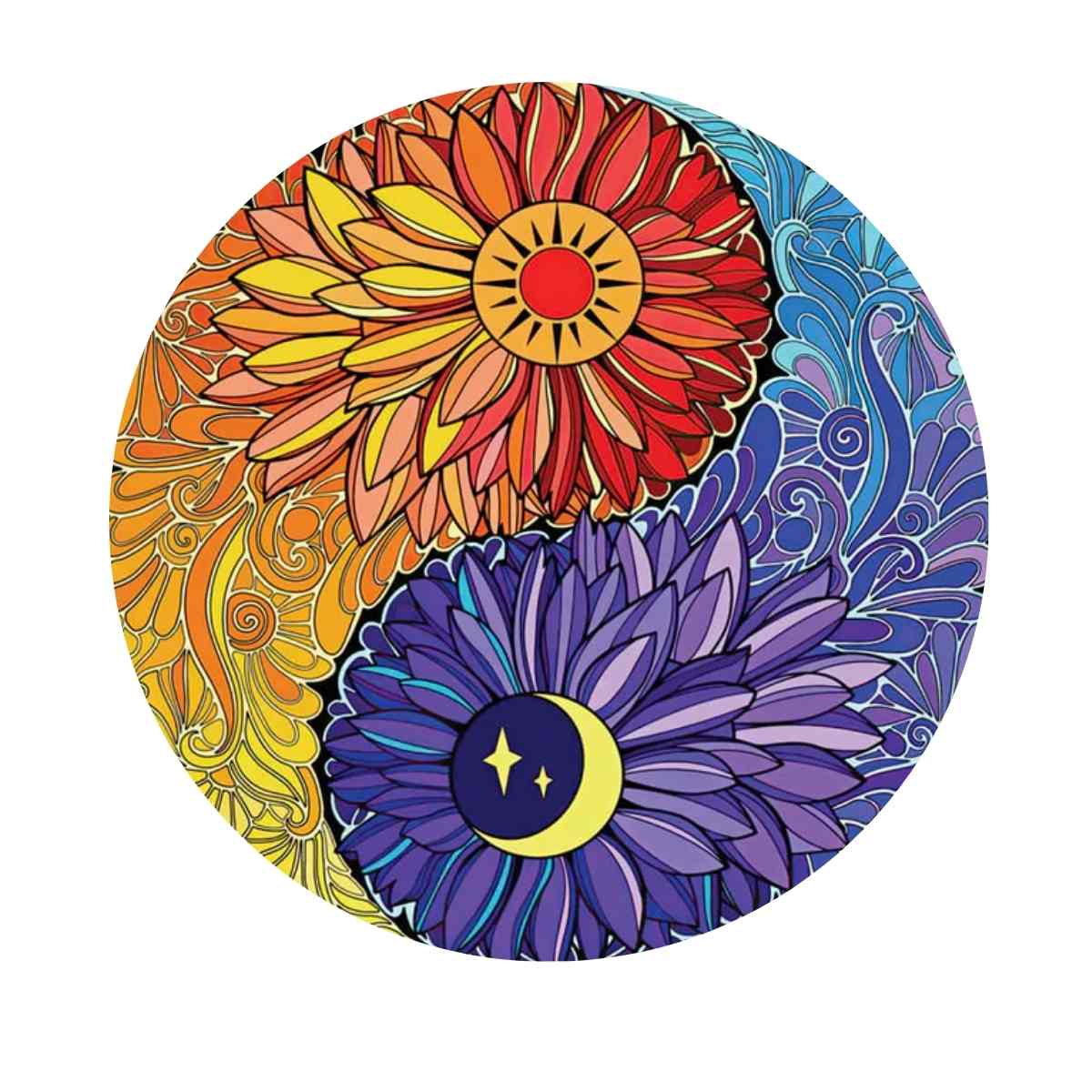 Flower Yin Yang - Jigsaw Puzzle