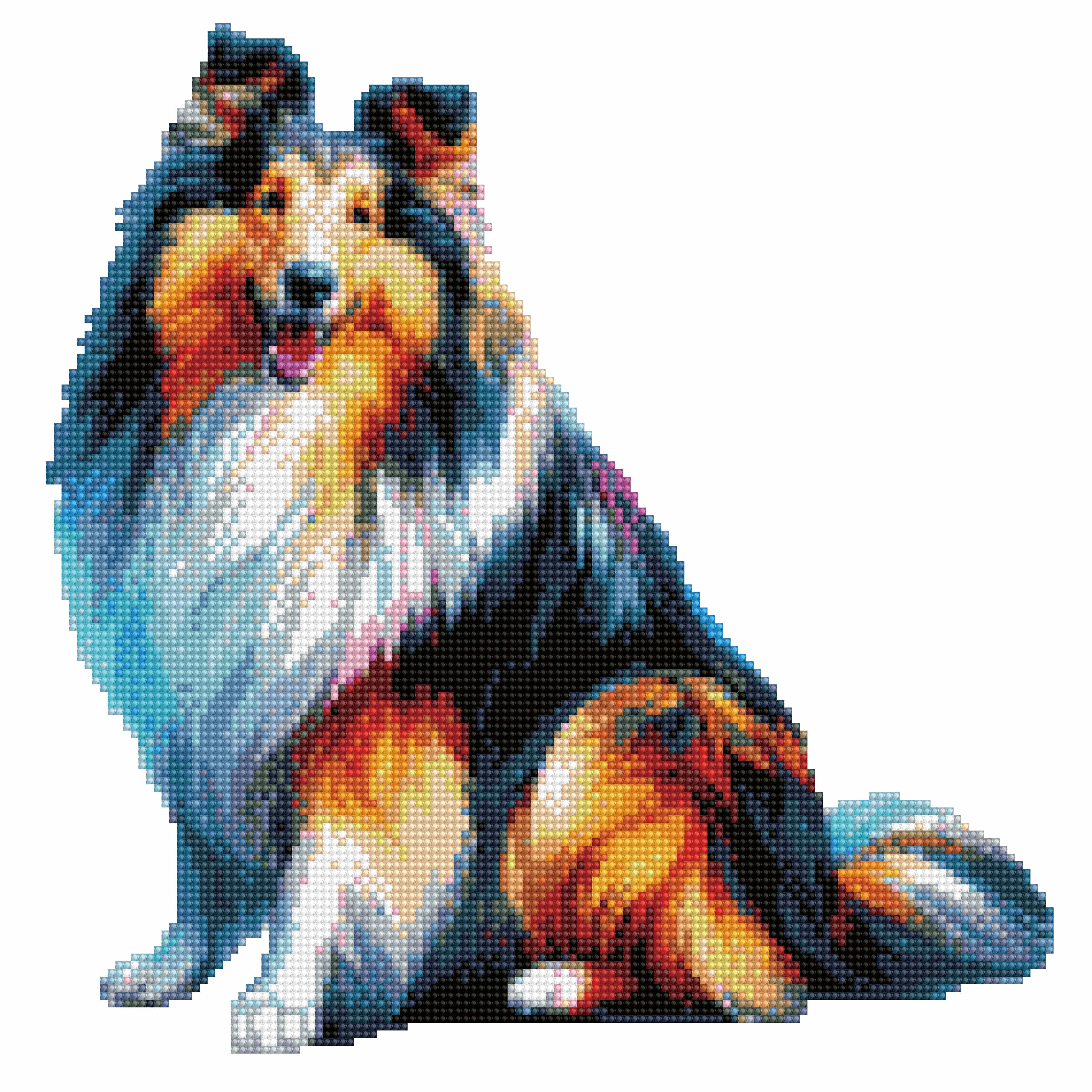 Collie / Rough Collie Dog - Diamond Painting Kit
