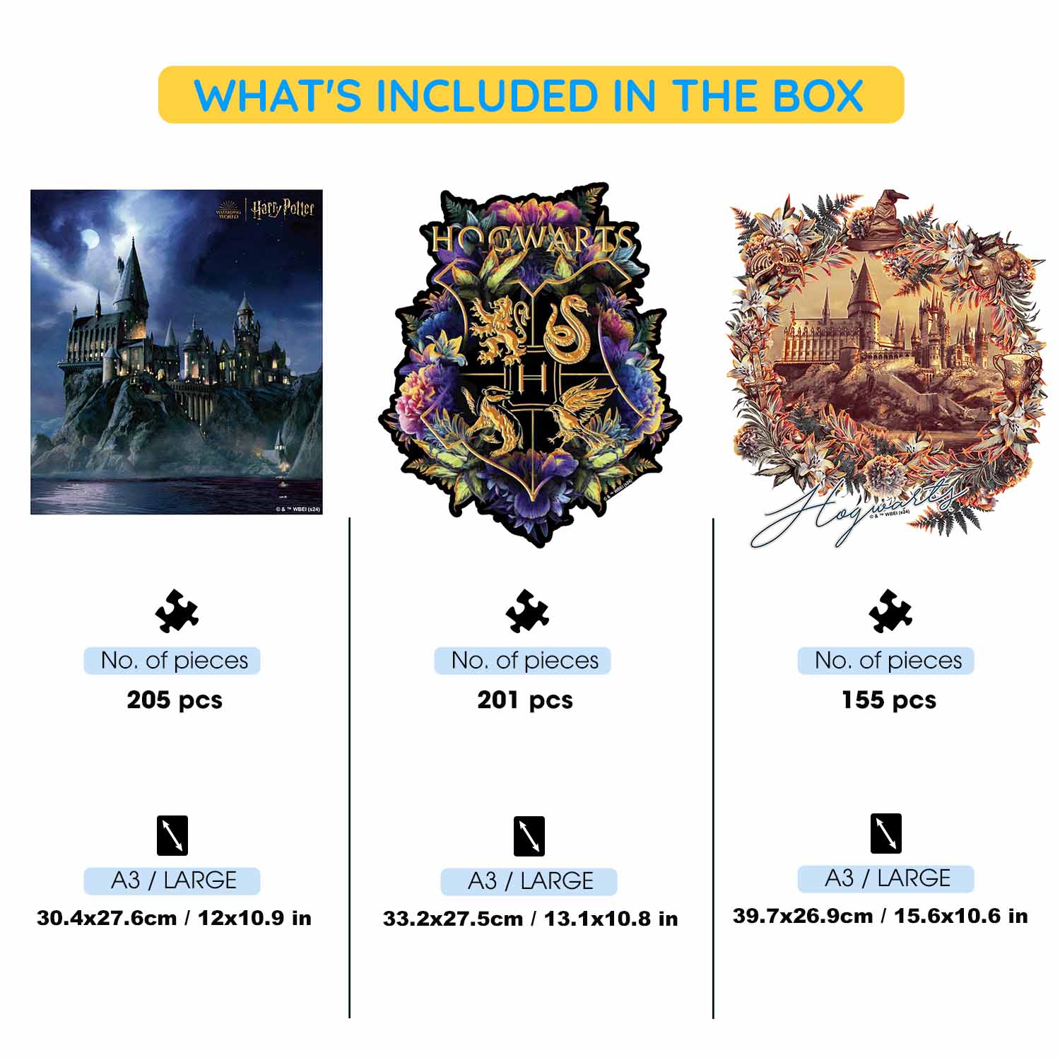 3-Pack HARRY POTTER™ - Wooden Jigsaw Puzzle Gift Set + Extra $20 OFF