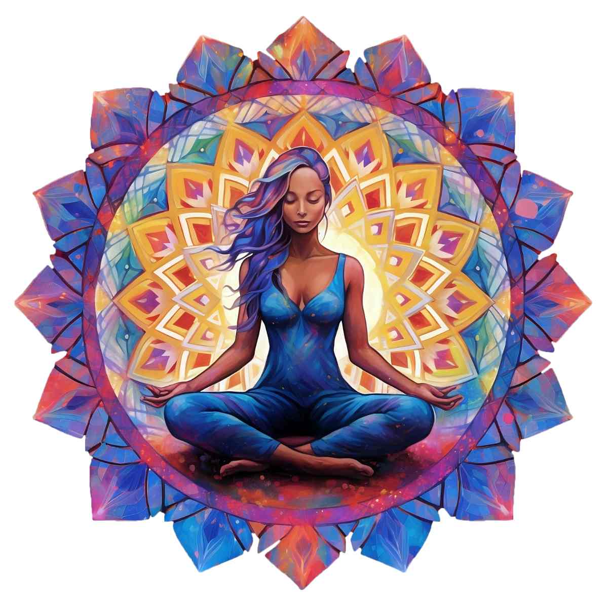 Mandala Meditating Woman - Jigsaw Puzzle