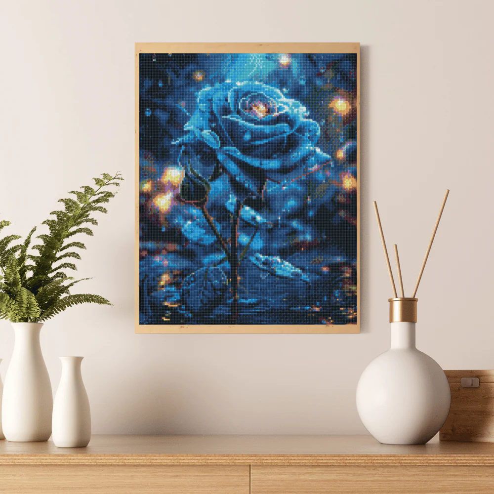 Mysterious Blue Rose - Diamond Painting Kit