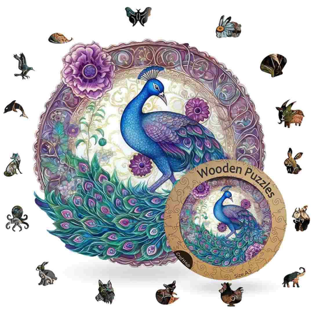 Enchanted Feather Peacock - Jigsaw Puzzle