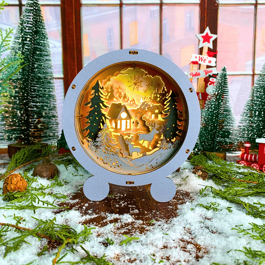 Snowy Christmas - 3D Puzzle Night Lamp