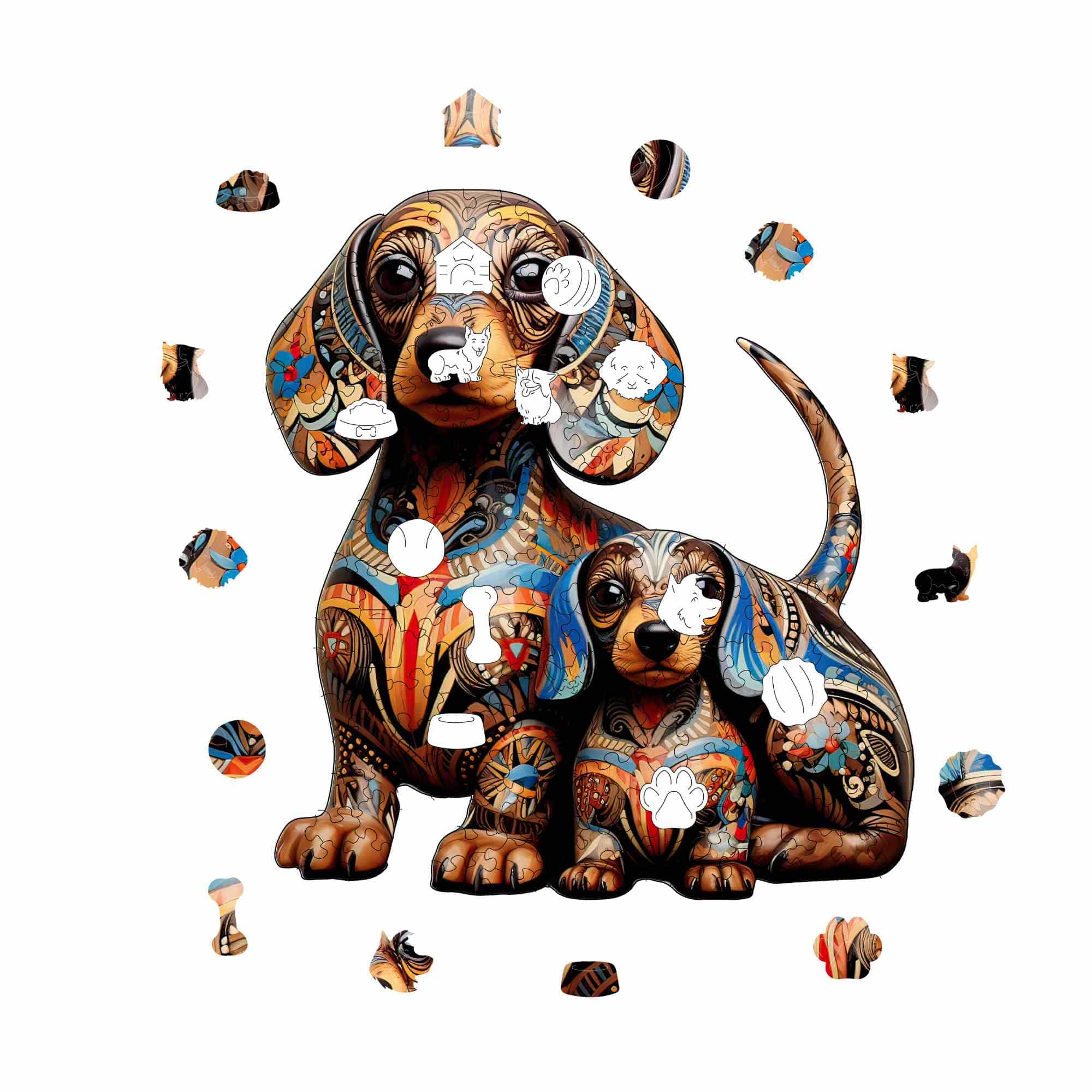 Dachshund Dog Family - Jigsaw Puzzle