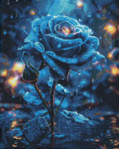 Mysterious Blue Rose - Diamond Painting Kit