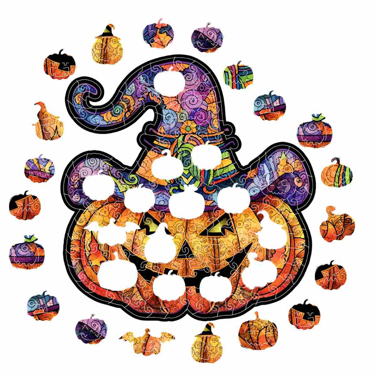 Witchy Pumpkin Halloween - Jigsaw Puzzle