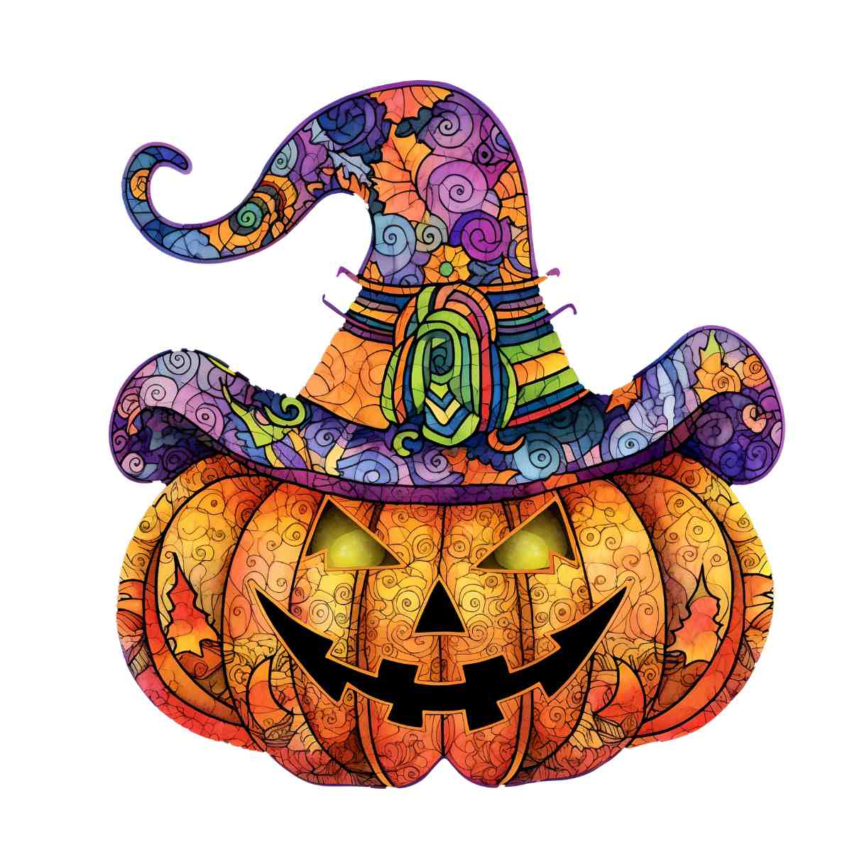 Witchy Pumpkin Halloween - Jigsaw Puzzle