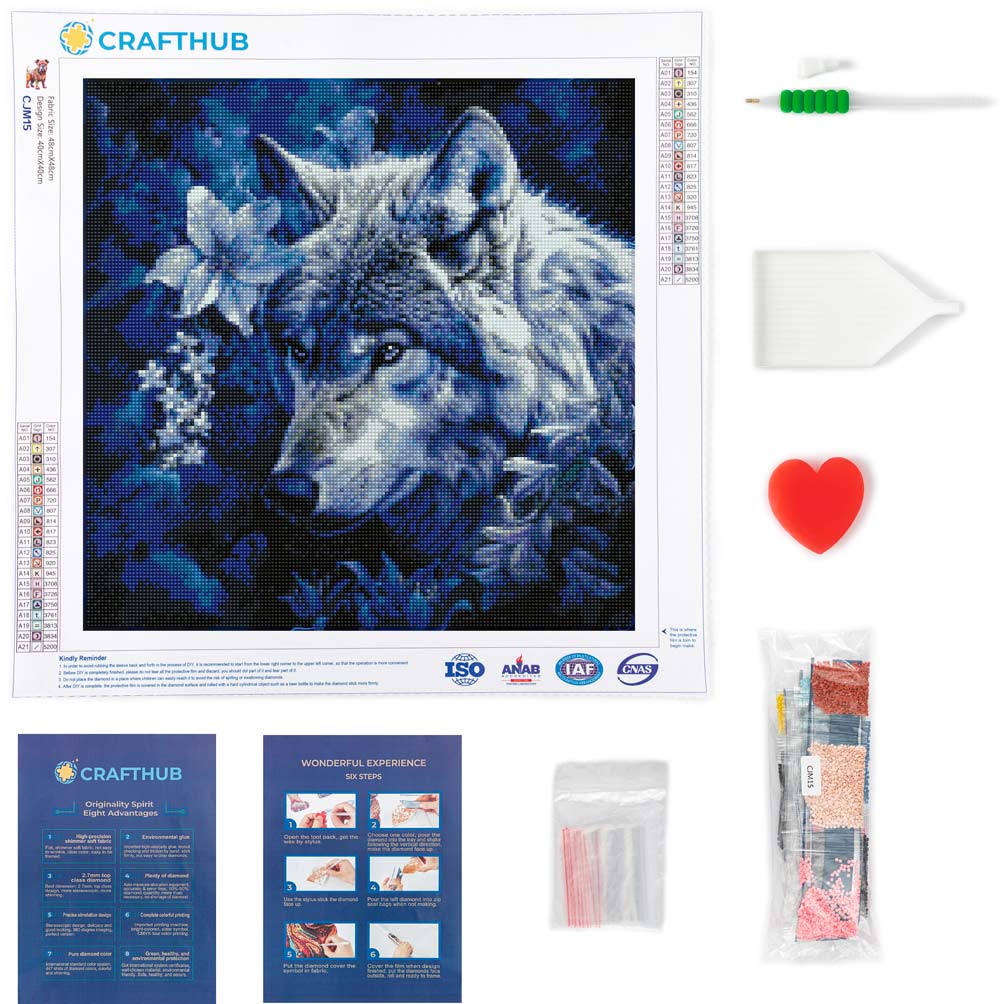 Blossom Wolf - Diamond Painting Kit