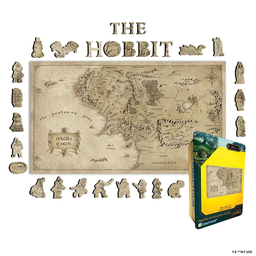 The Great Map of Middle-earth - Wooden Jigsaw Puzzle