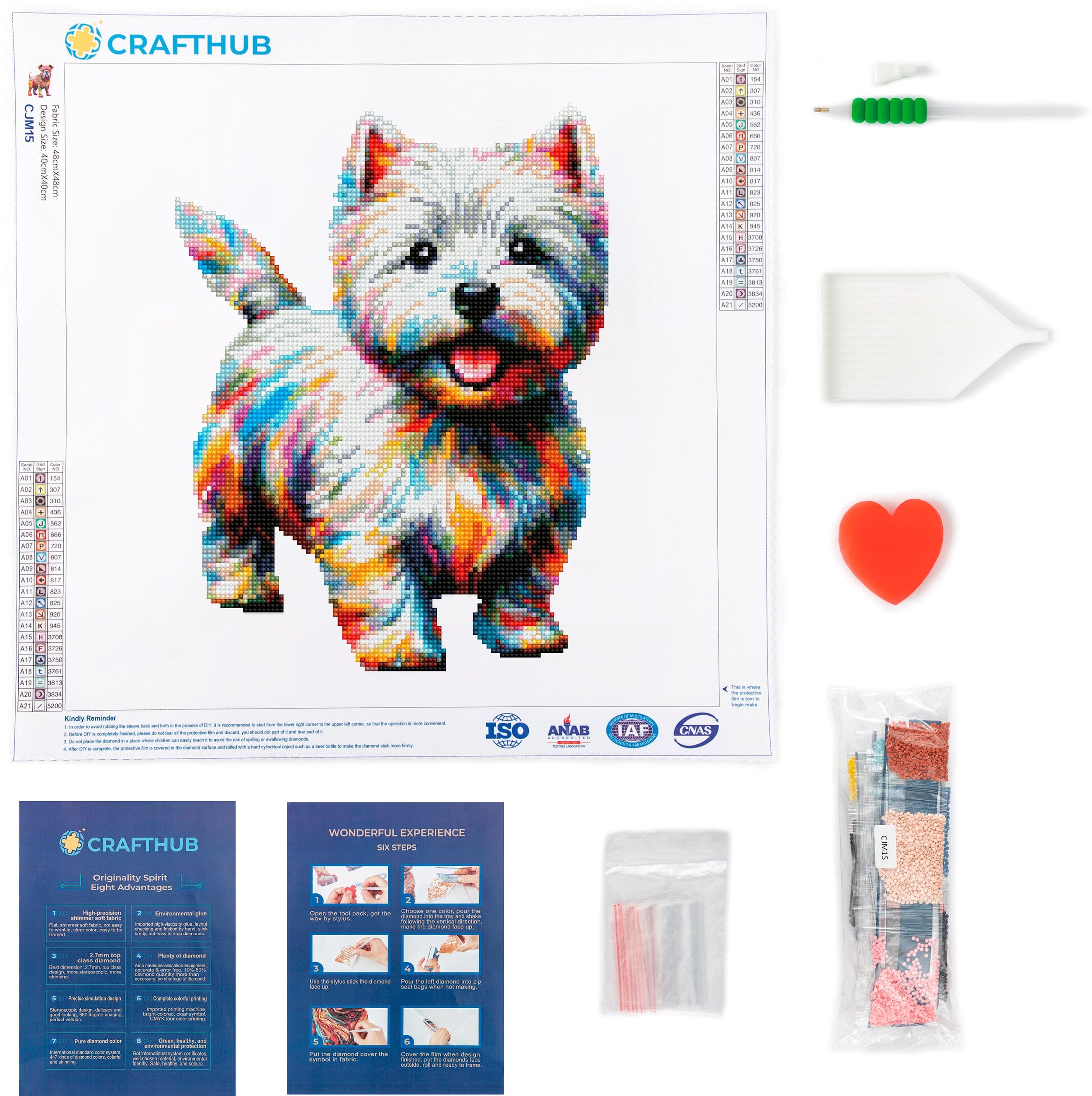 West Highland White Terrier Dog / Westie - Diamond Painting Kit