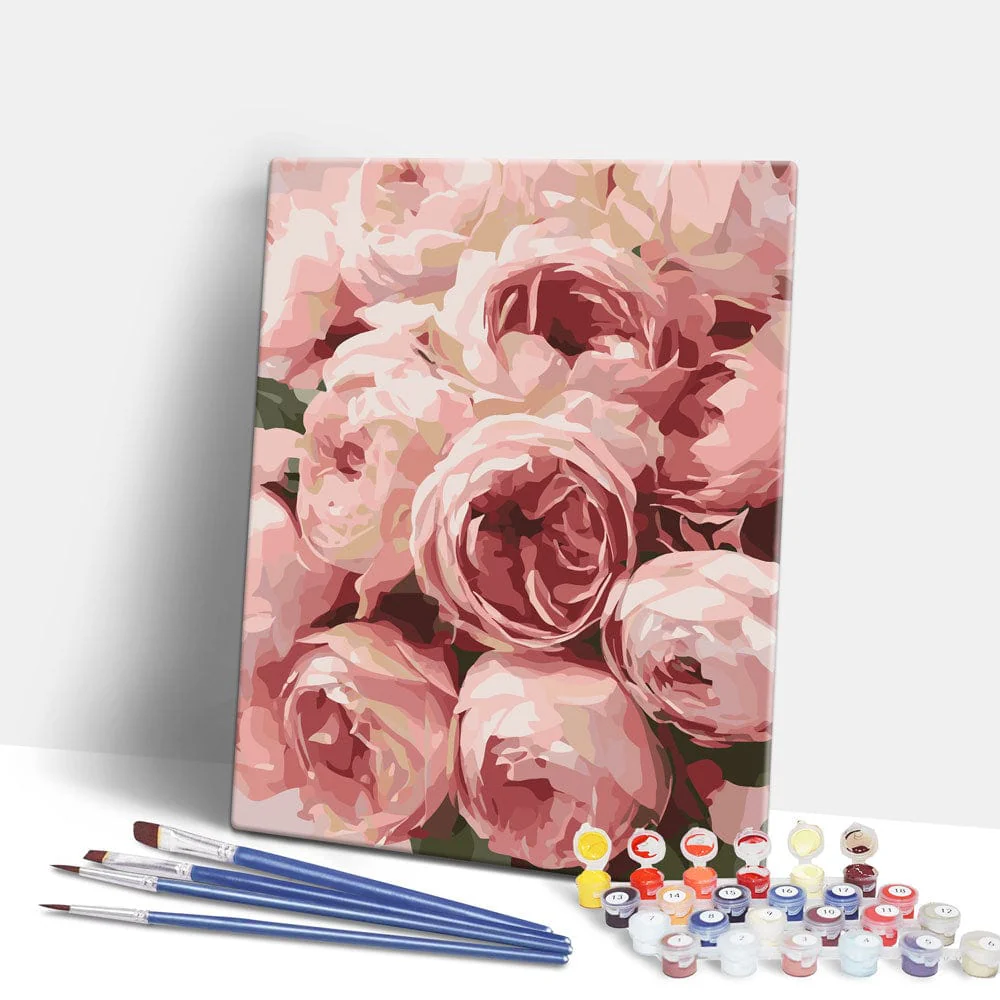 Pink Roses  - Paint By Numbers Kit