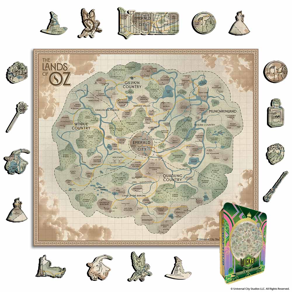 Wicked Map of Oz - Wooden Jigsaw Puzzle
