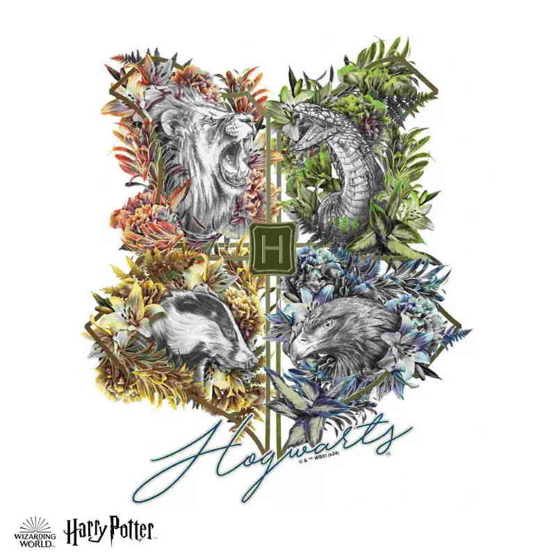 Harry Potter - Hogwarts Crests - Utilitarian Romance Wooden Jigsaw Puzzle