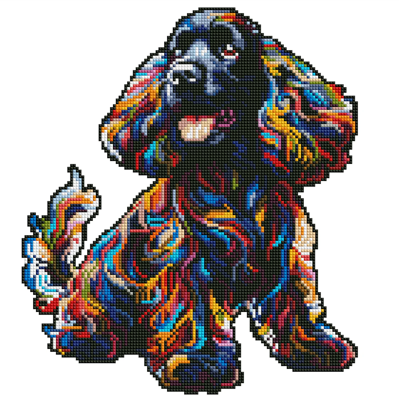 Black Cocker Spaniel Dog - Diamond Painting Kit