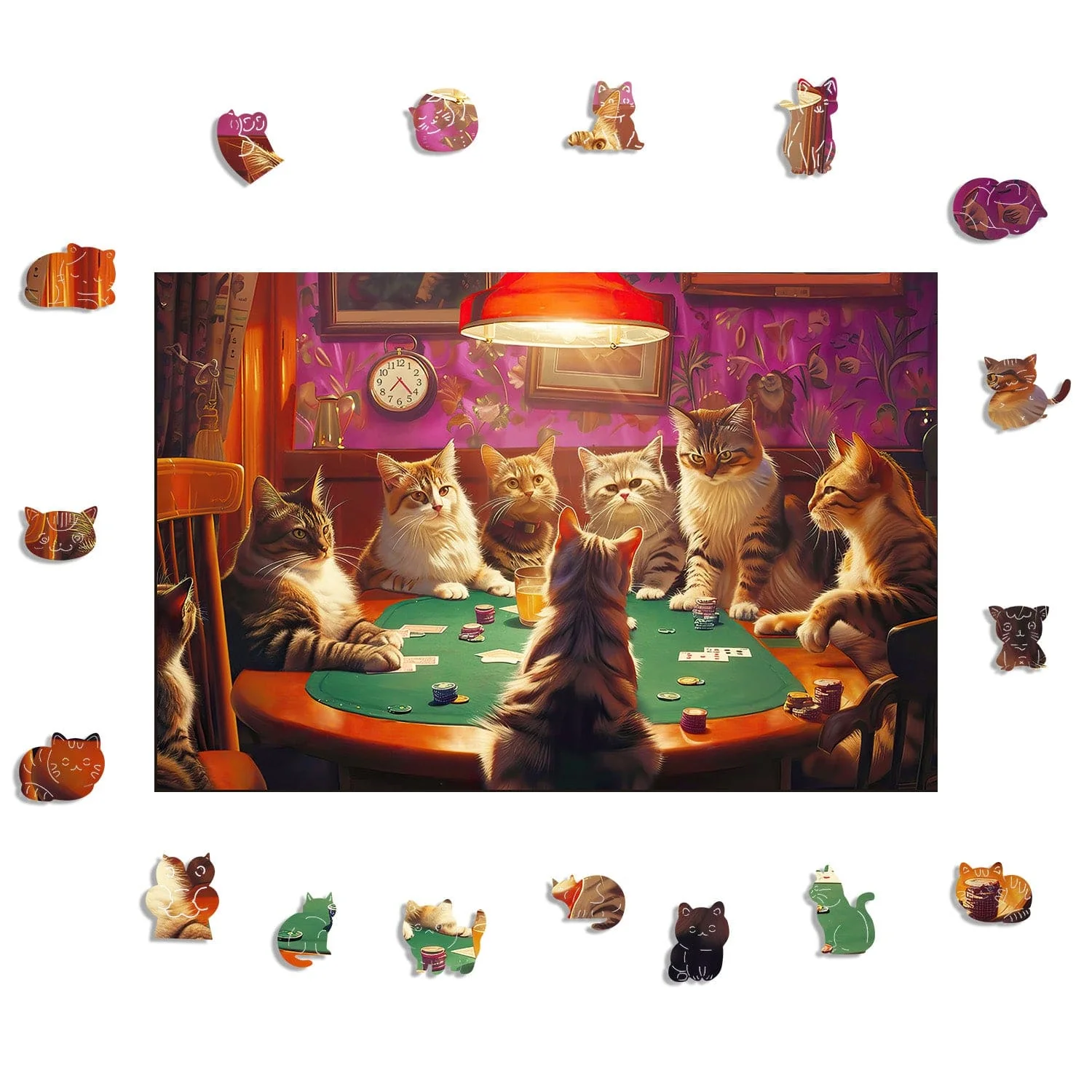 Cats Playing Poker - Jigsaw Puzzle
