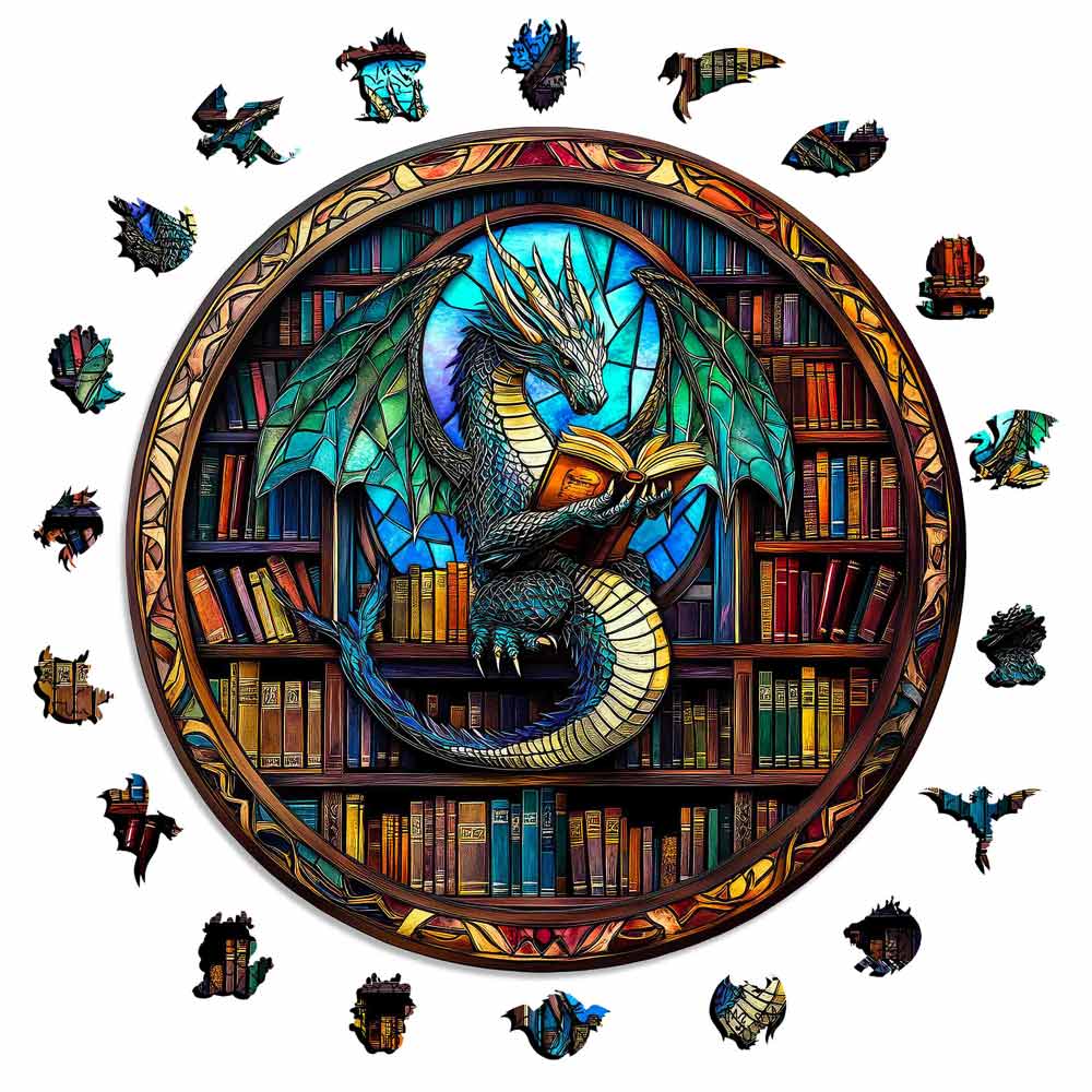 Stained Glass Dragon - Jigsaw Puzzle