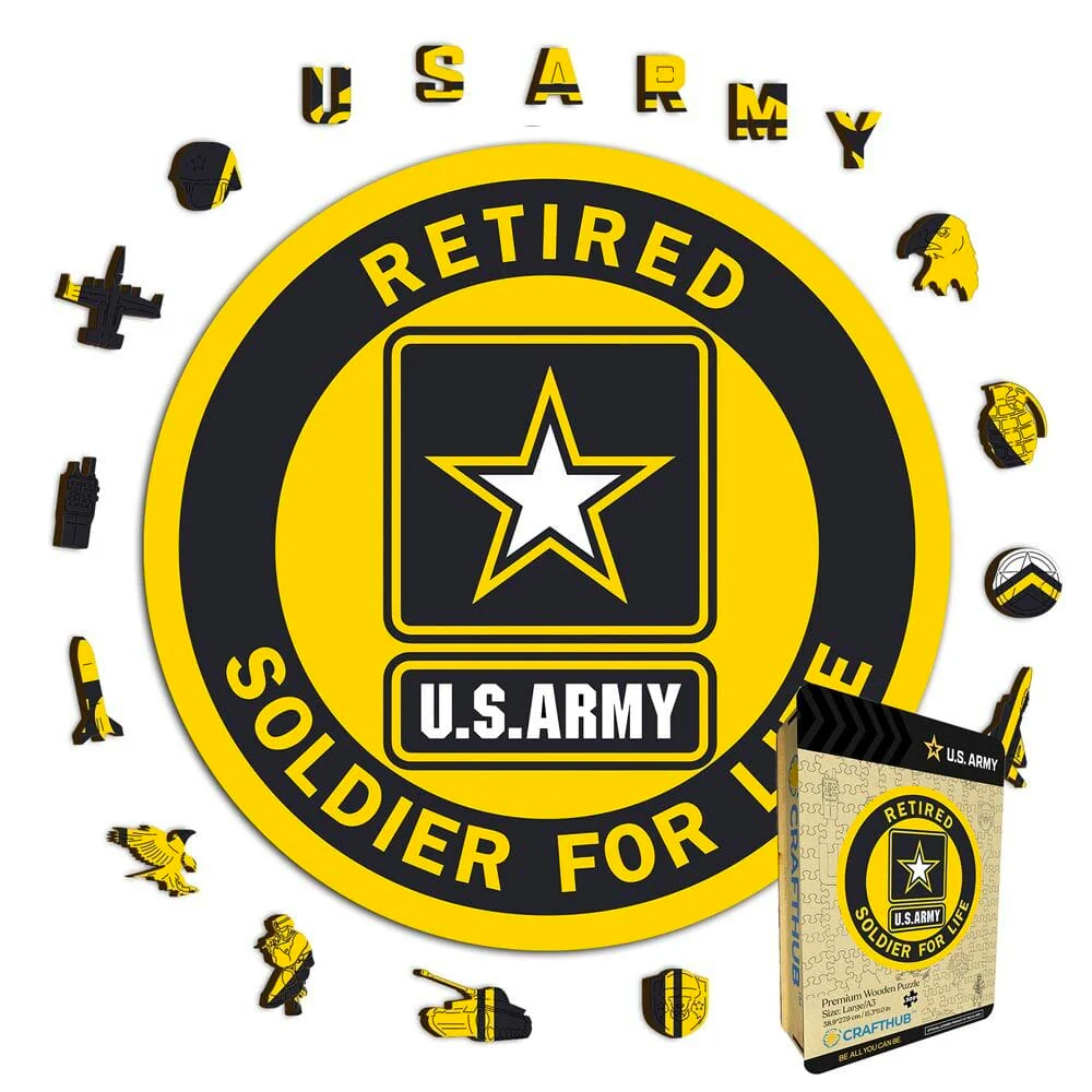 Retired Soldier For Life - Wooden Jigsaw Puzzle