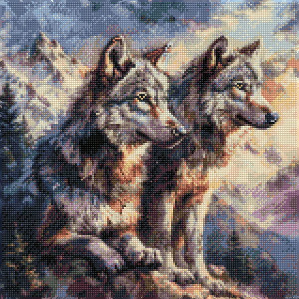 Wolf Pair - Diamond Painting Kit