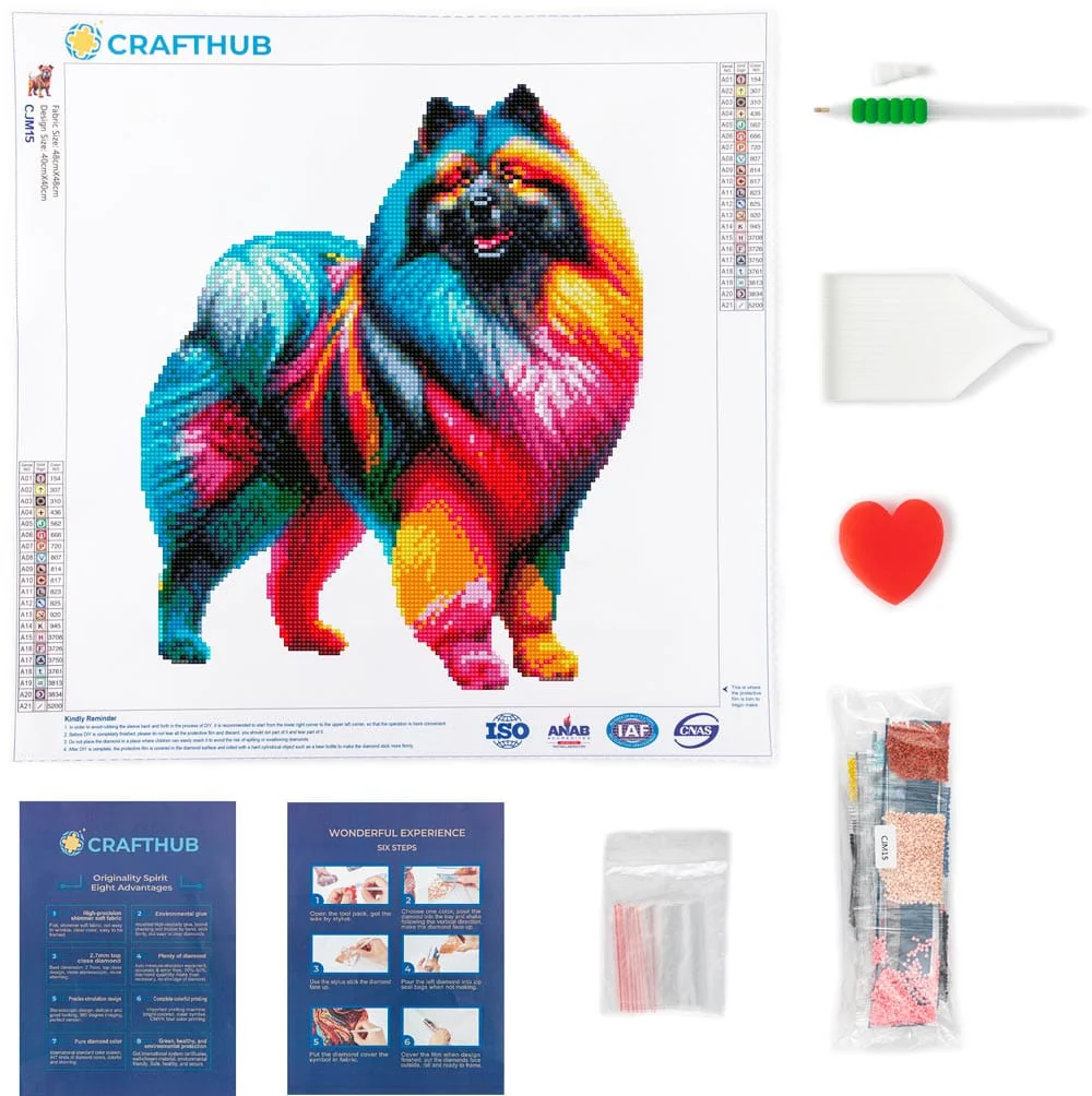 Keeshond Dog - Diamond Painting Kit