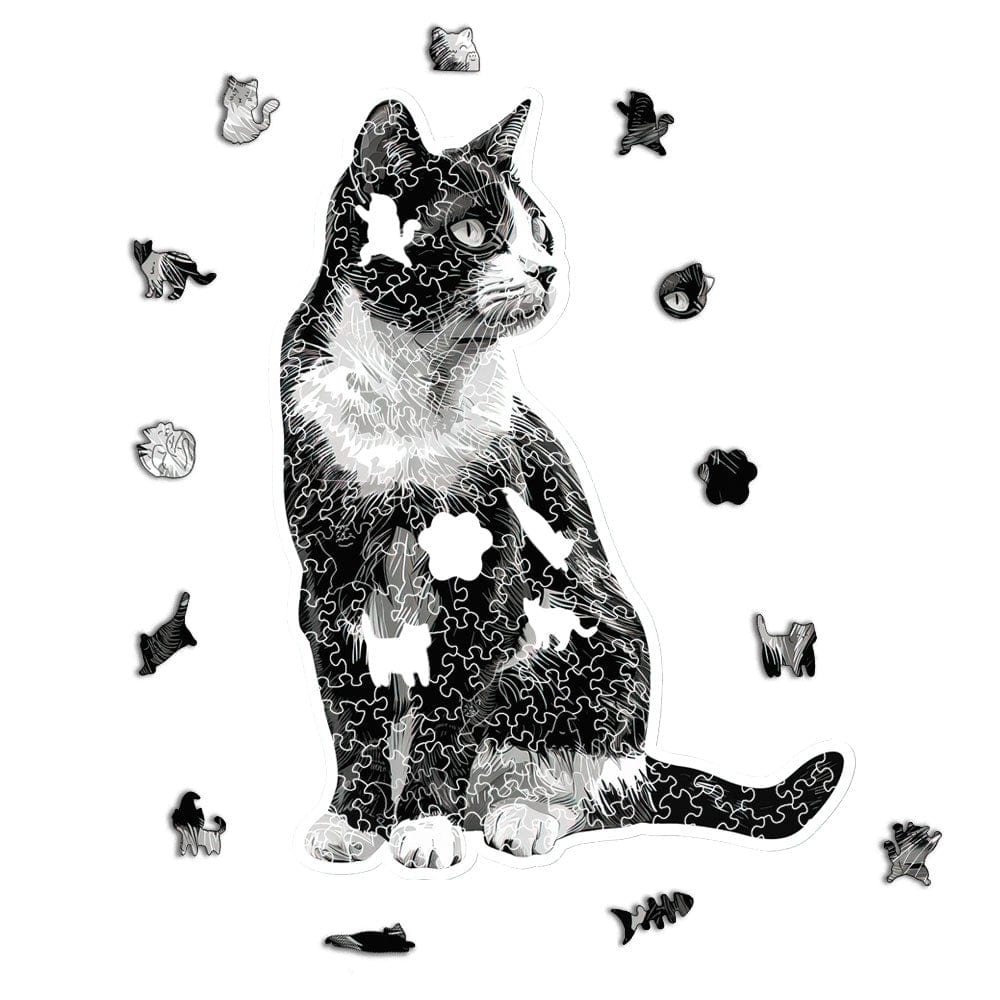 Black and White Cat - Jigsaw Puzzle