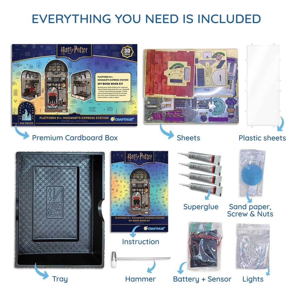 Harry Potter: Platform 9¾: Hogwarts Express Station - DIY Book Nook Kit