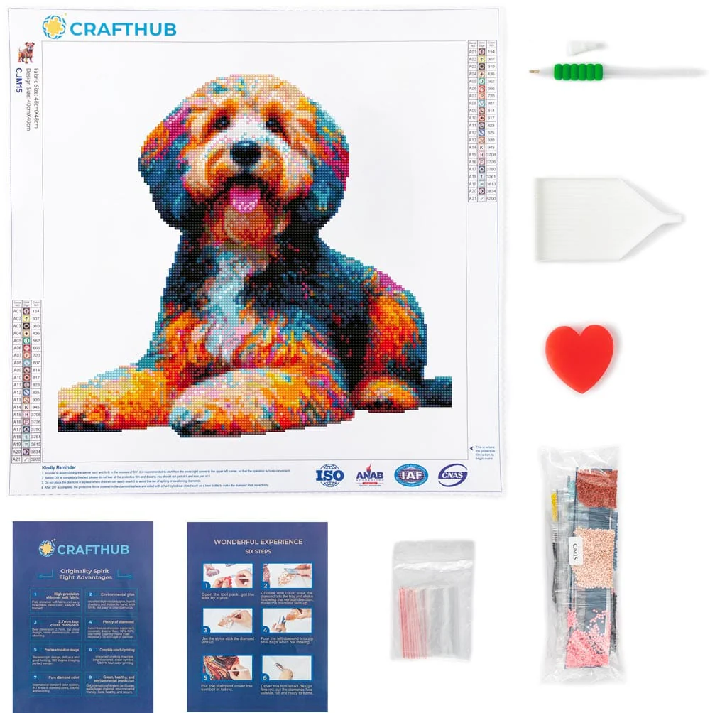 Sheepadoodle Dog - Diamond Painting Kit