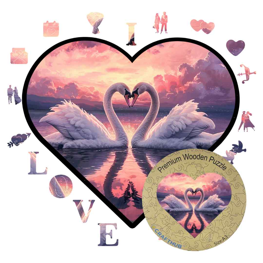 Eternal Swans - Wooden Jigsaw Puzzle