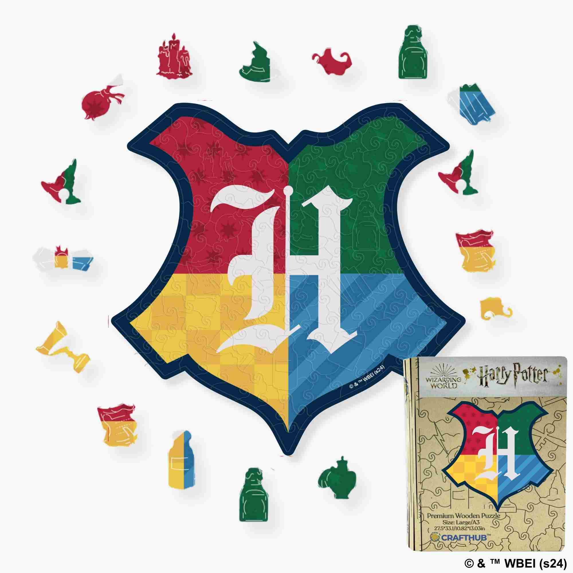 Harry Potter - Hogwarts Crests - House Prides Wooden Jigsaw Puzzle