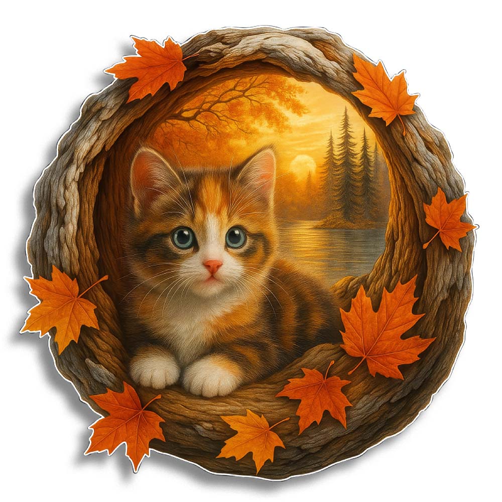 Autumn Kitten - Wooden Jigsaw Puzzle
