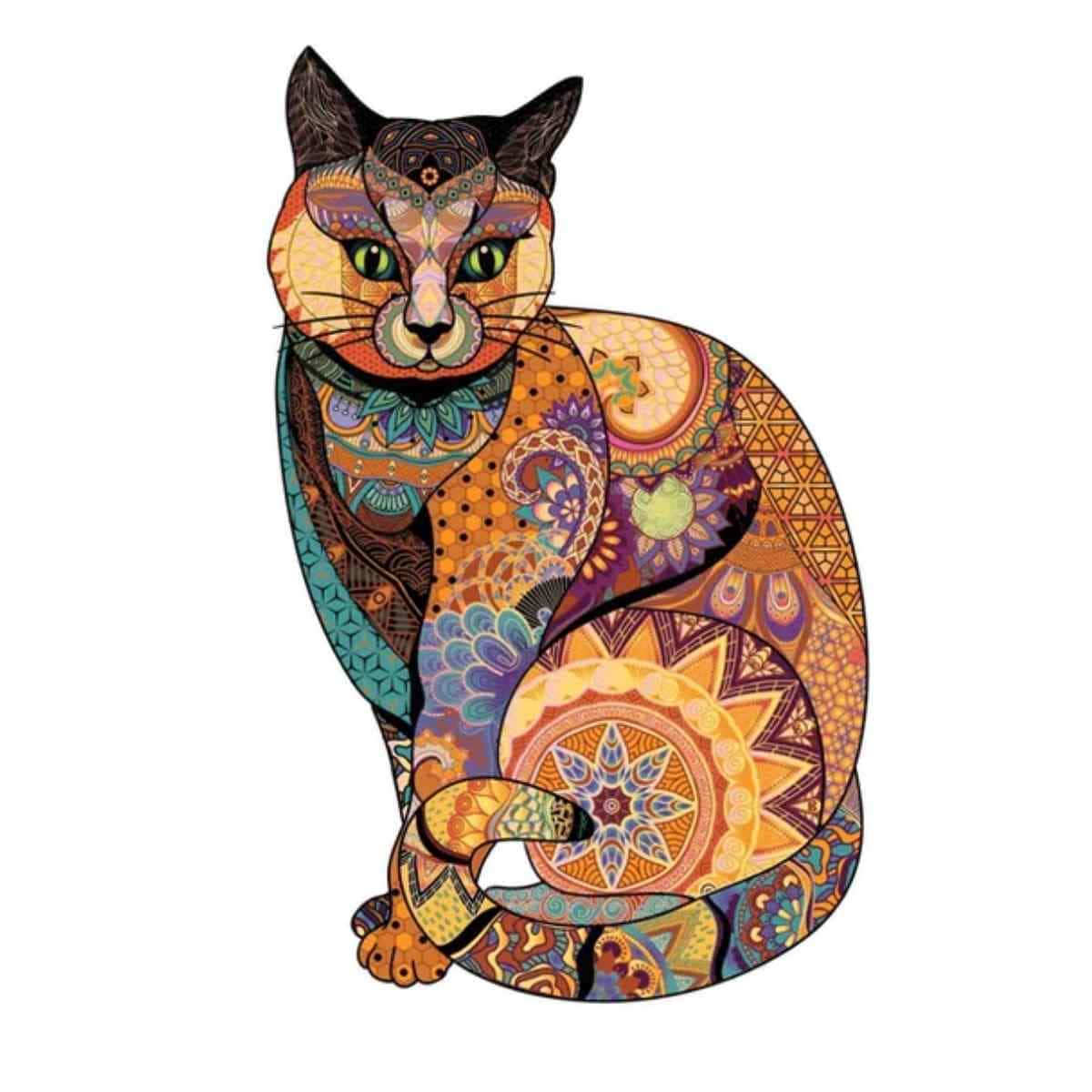 Cat Inspired By Klimt - Wooden Jigsaw Puzzle