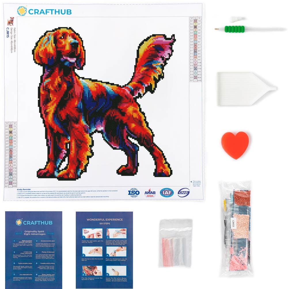 Red Setter / Irish Setter Dog - Diamond Painting Kit
