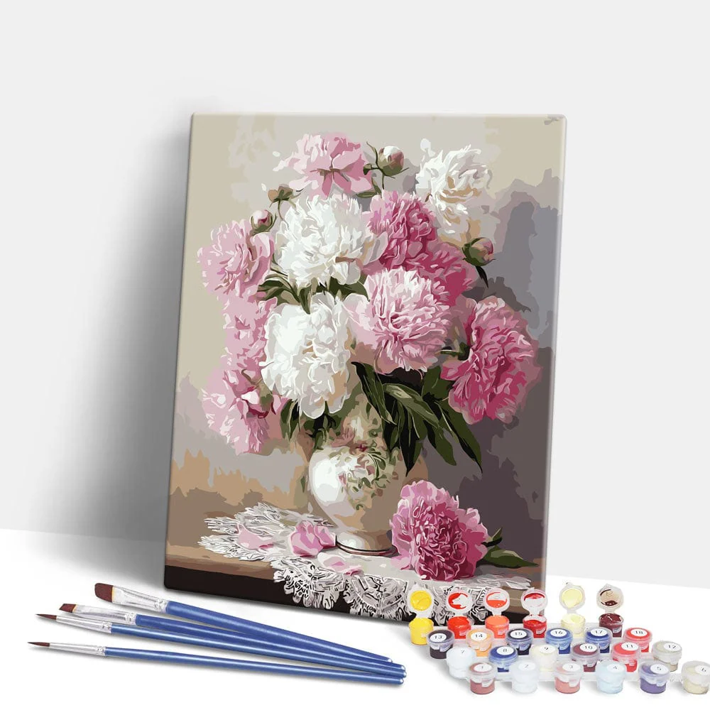 Vase of Peonies - Paint By Numbers Kit