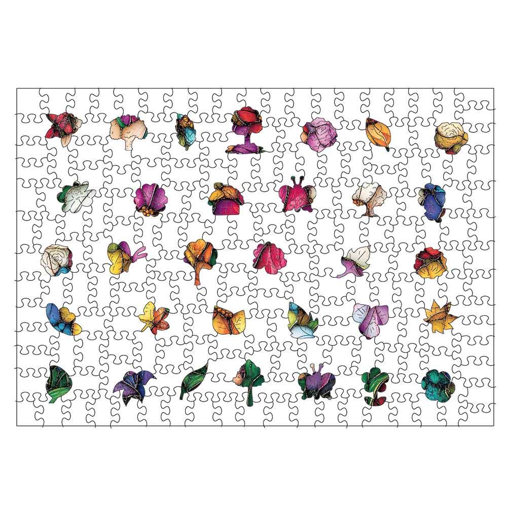 Stained Glass Flowers - Jigsaw Puzzle