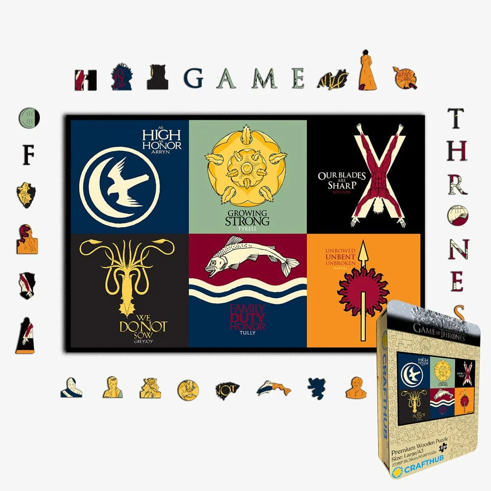 Sigils of the Houses of Westeros - Wooden Jigsaw Puzzle