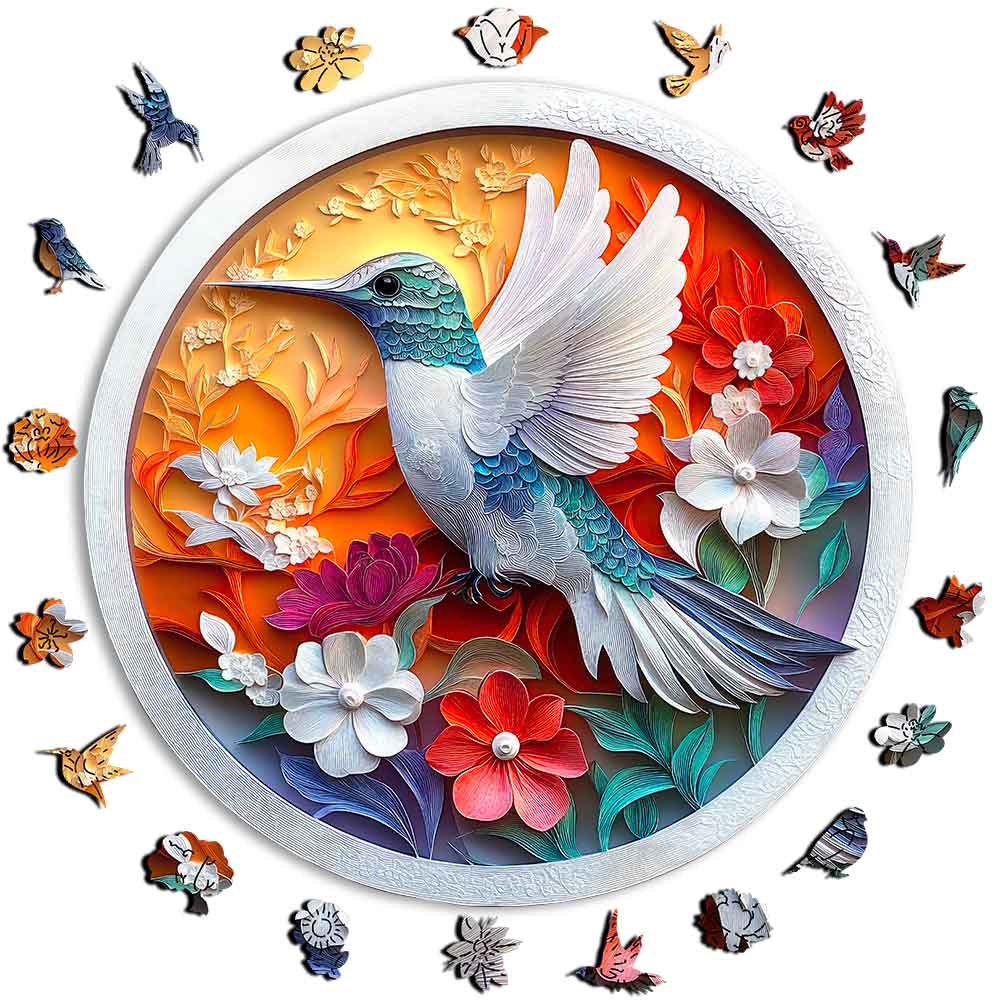 Floral Hummingbird - Jigsaw Puzzle