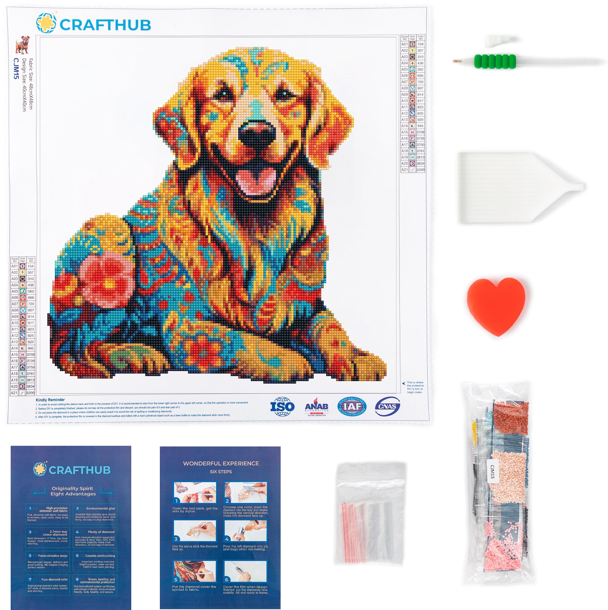 Golden Retriever Dog - Diamond Painting Kit