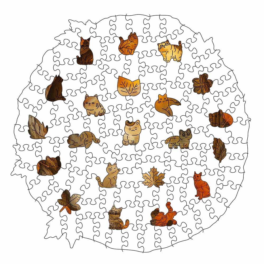 Autumn Kitten - Wooden Jigsaw Puzzle