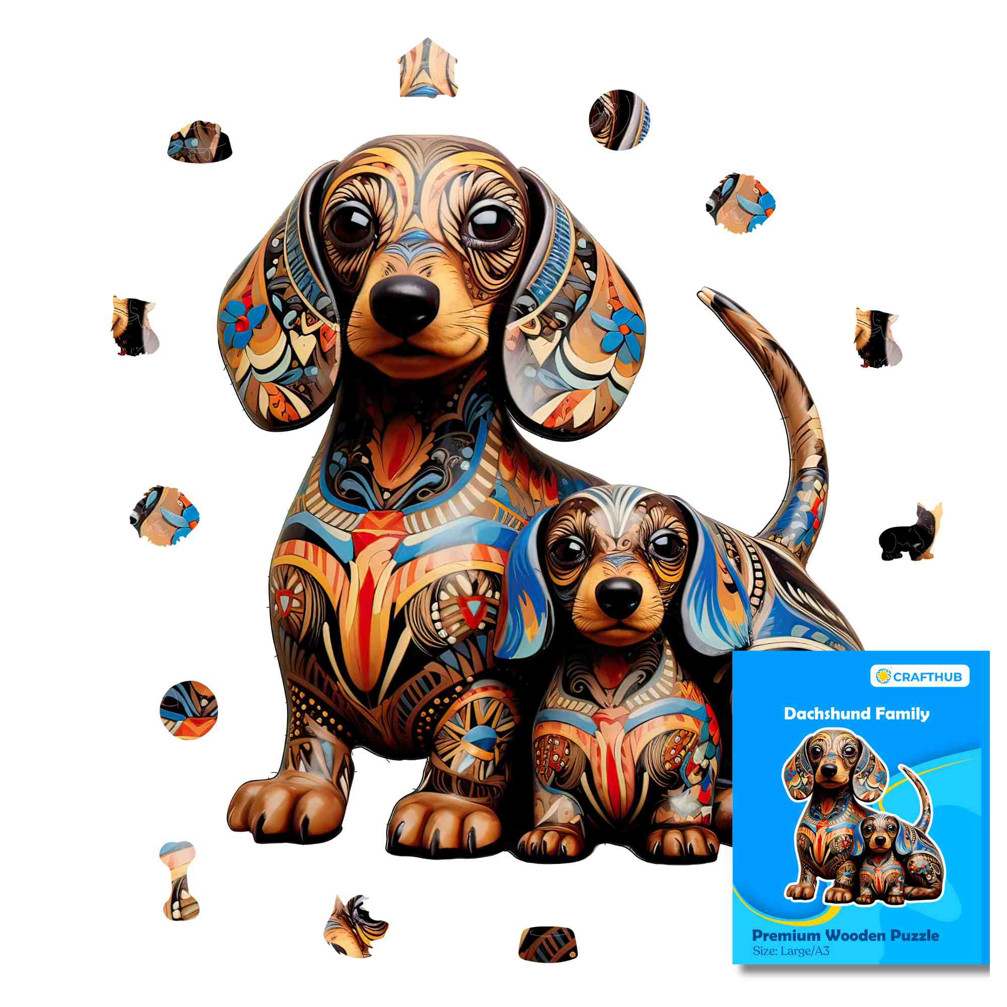 Dachshund Dog Family - Jigsaw Puzzle
