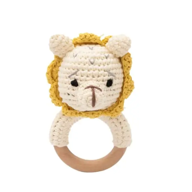 Knitted Animals Wooden Rattles