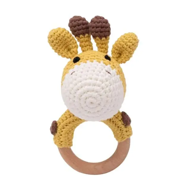 Knitted Animals Wooden Rattles