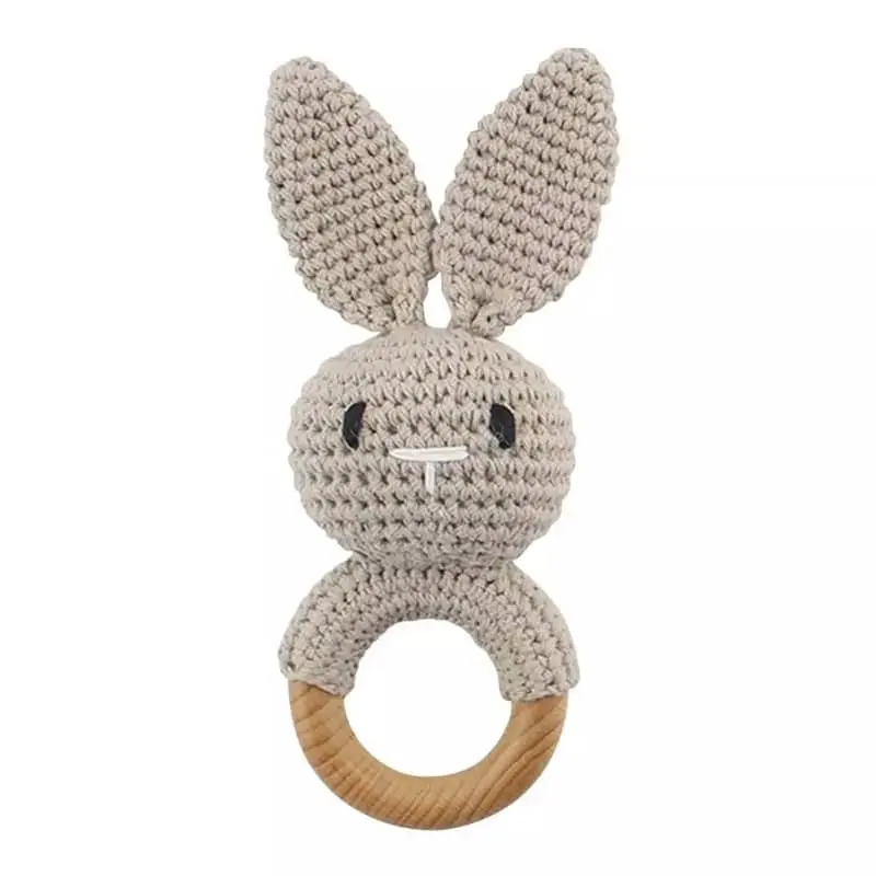 Knitted Bunny Wooden Rattle