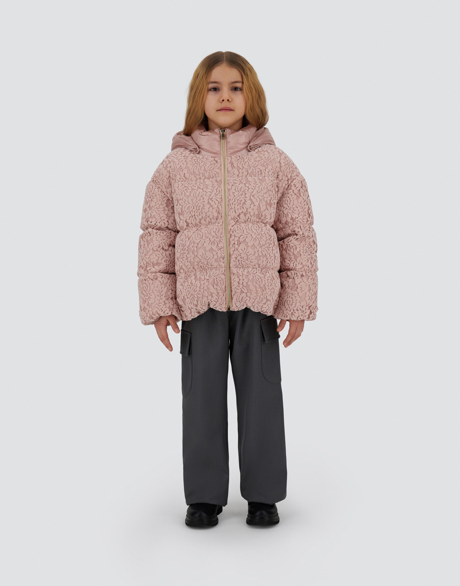 CAPE IN FLORAL LACE AND NYLON ULTRALIGHT