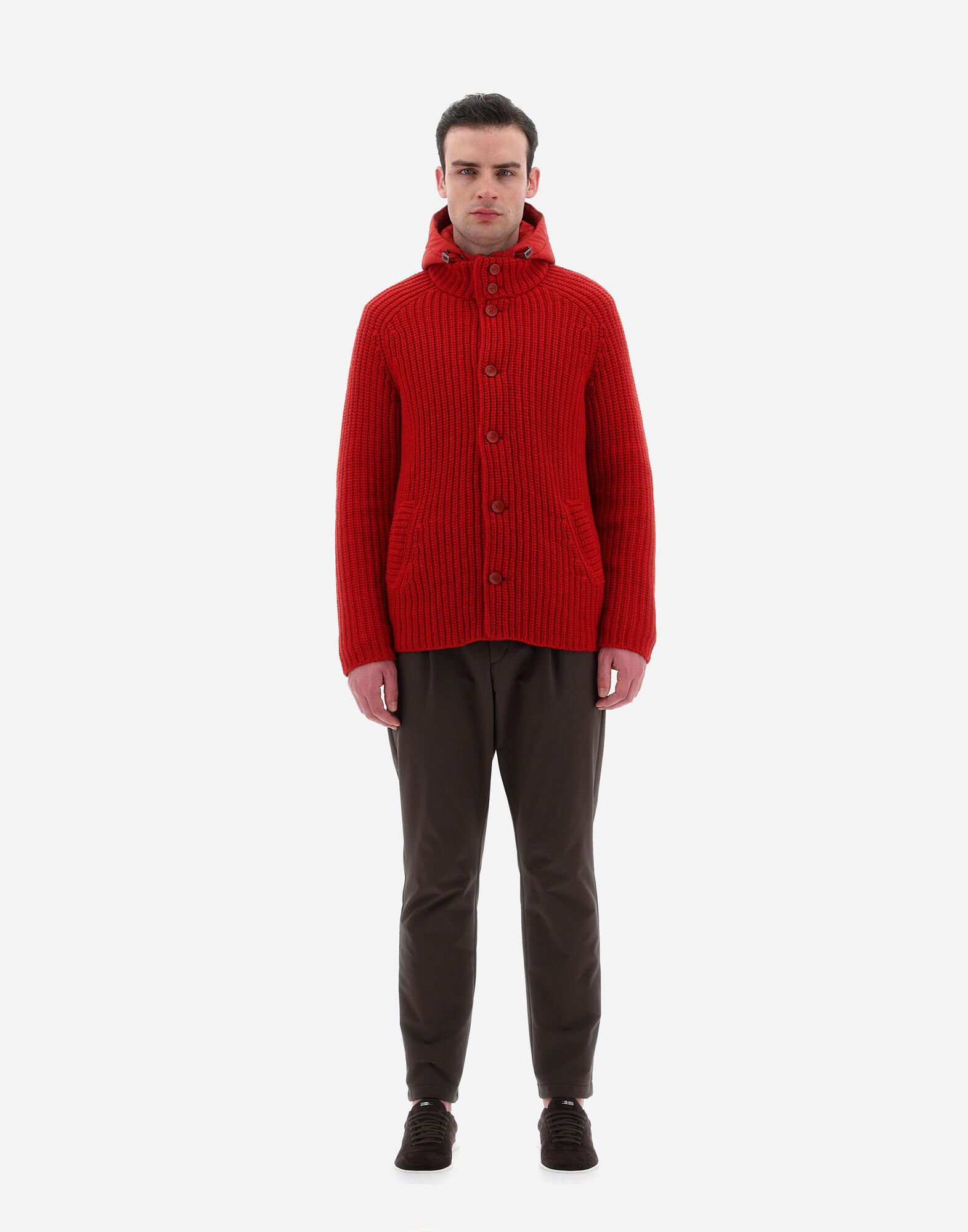 CARDIGAN IN COB STITCH WOOL