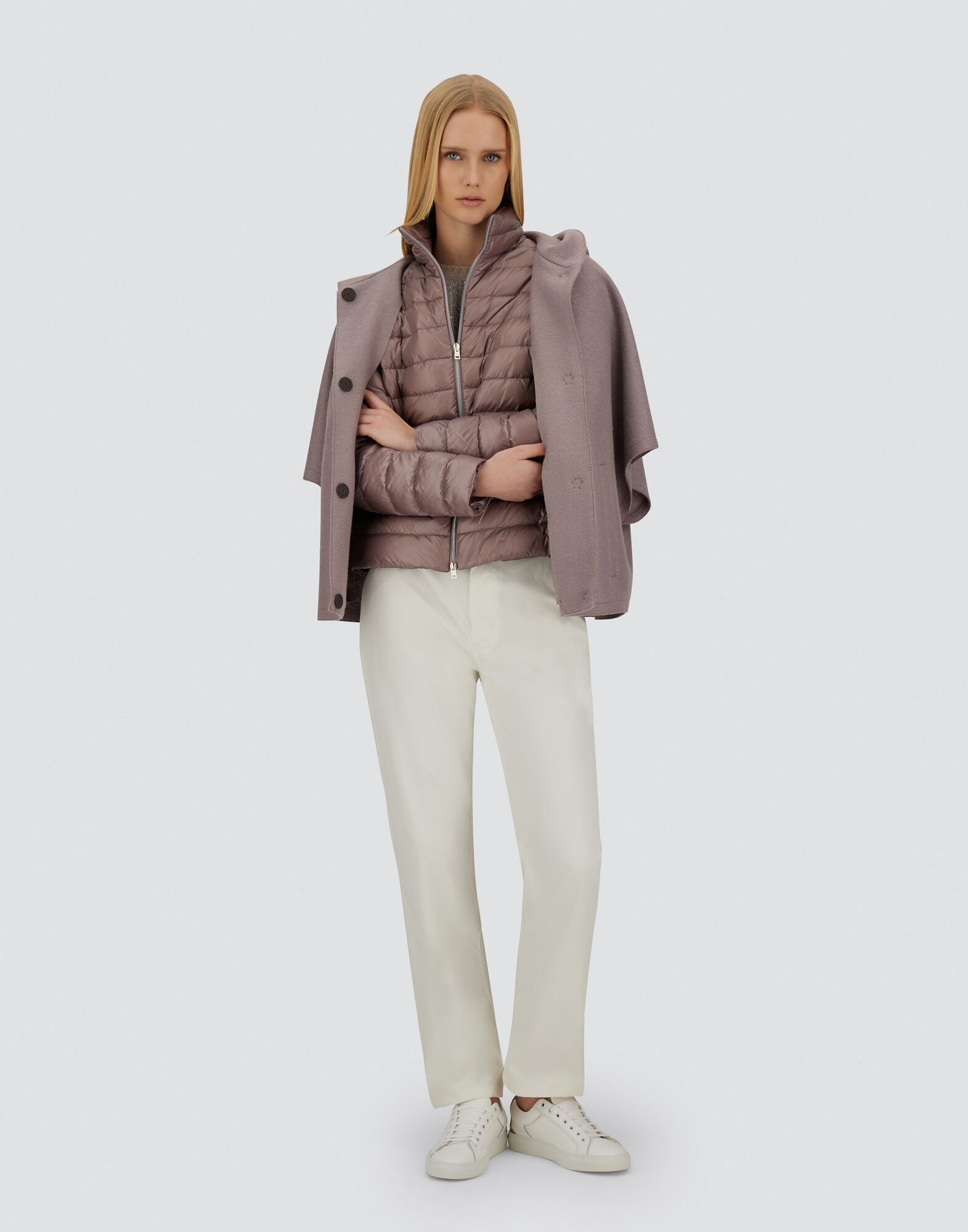 RESORT CAPE IN FELTED WOOL & NYLON ULTRALIGHT