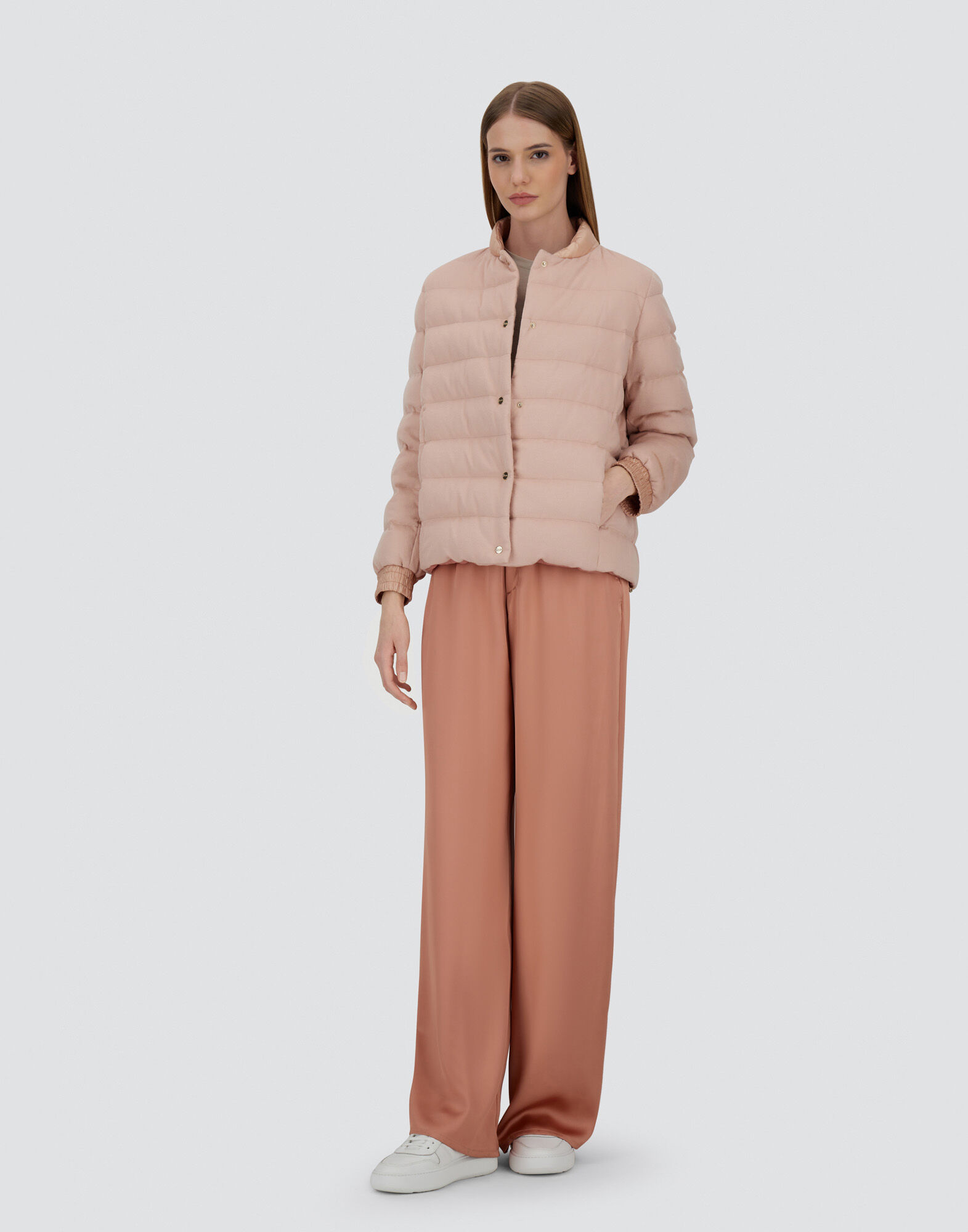 BOMBER JACKET IN CASHMERE, SILK AND NYLON ULTRALIGHT